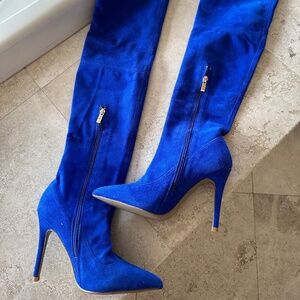 Blue Over the Knee Boots Size 6